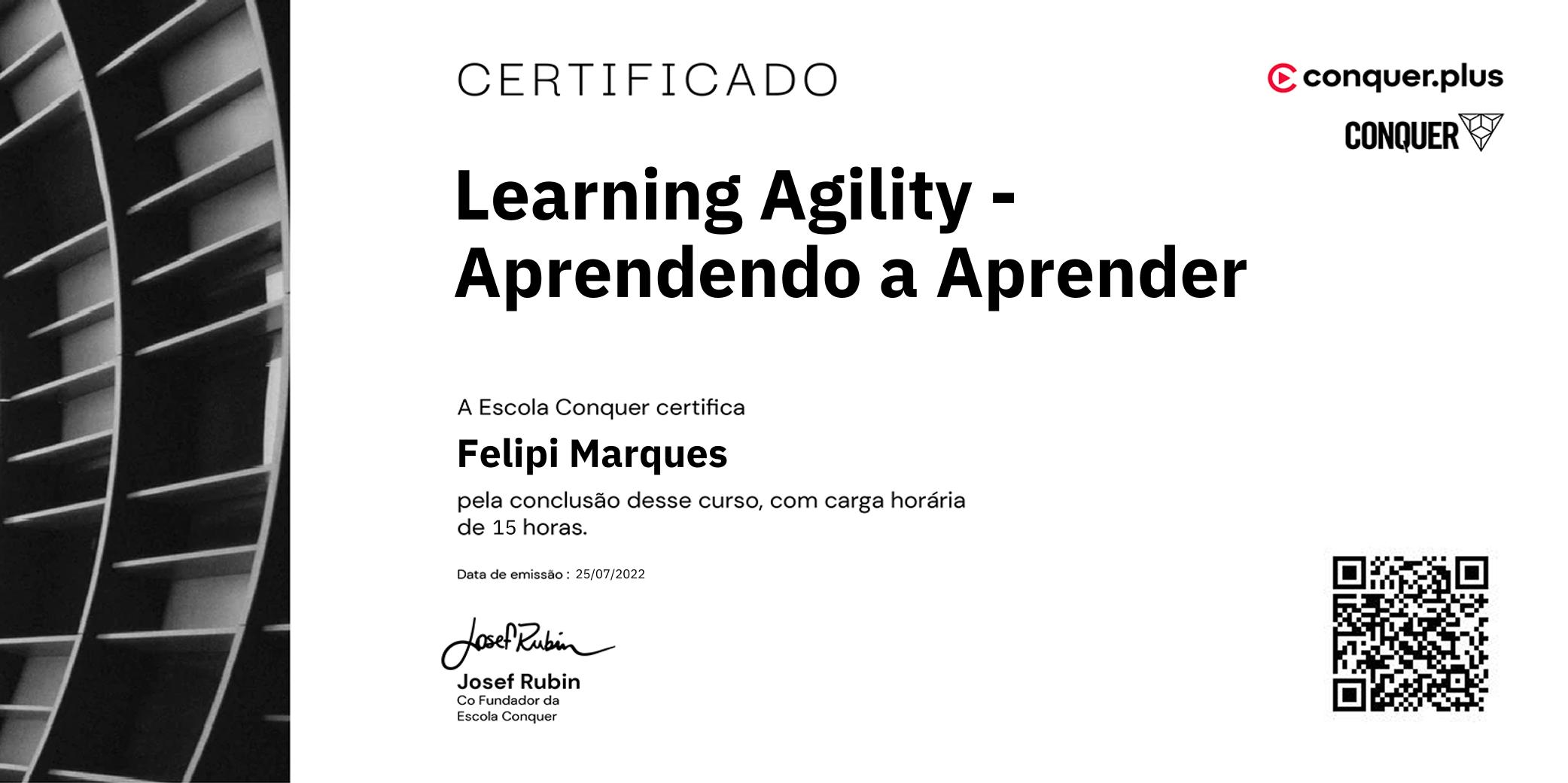Certificado de Learning Agility - Aprendendo a Aprender